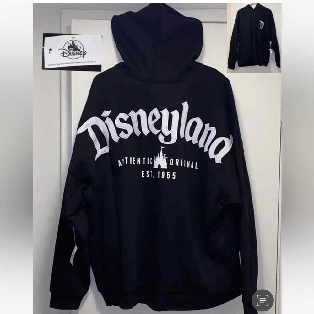 DISNEYLAND VINTAGE AUTHENTIC ORIGINAL ZIPPED BLACK HOODIE